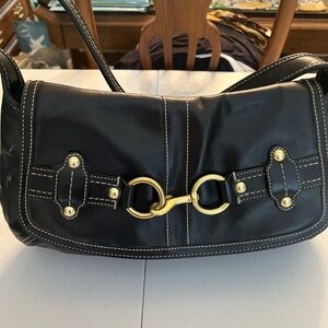 Coach Vintage Leather Ergo Belted 11274 Hobo Bag in Black with Gold Hardware